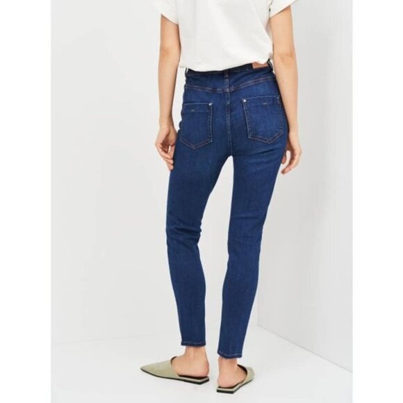 ZARA Hi Rise Denim Skinny Jeans Sz 4 Blue - Picture 2 of 7